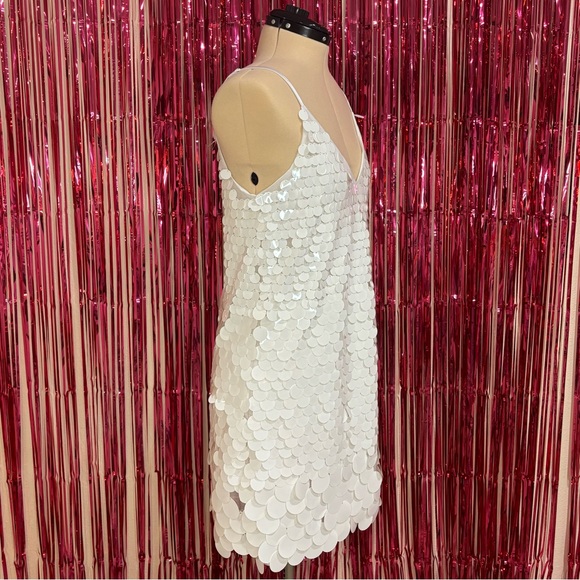Francesca’s Kelly white graduated sequin shift dress - Picture 3 of 16